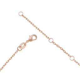 Collier en plaqué or rose et et rhodié, oxydes de zirconium