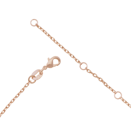 Collier en plaqué or rose et et rhodié, oxydes de zirconium