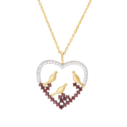 Collier en plaqué or et rhodié, oxydes de zirconium 