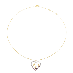 Collier en plaqué or et rhodié, oxydes de zirconium 