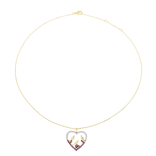Collier en plaqué or et rhodié, oxydes de zirconium 