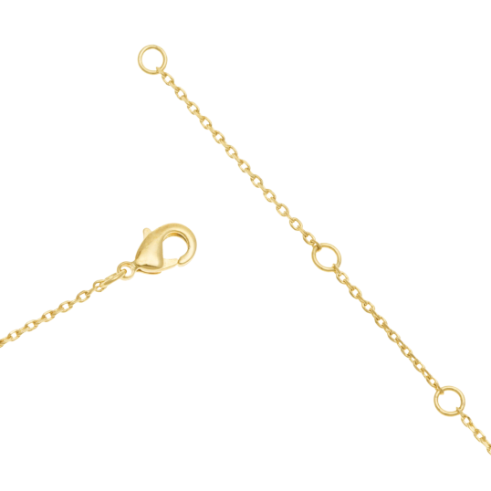 Collier en plaqué or et rhodié, oxydes de zirconium 