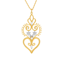 Collier en plaqué or et rhodié, oxydes de zirconium