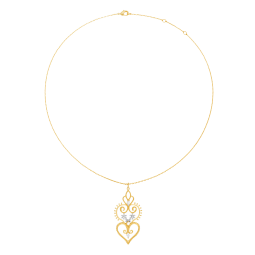 Collier en plaqué or et rhodié, oxydes de zirconium