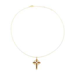 Collier en plaqué or, acétate et oxydes de zirconium