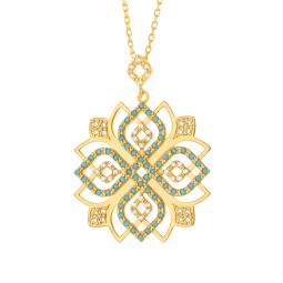 Collier en plaqué or et oxydes de zirconium