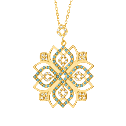 Collier en plaqué or et oxydes de zirconium