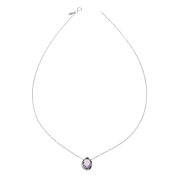 Collier en argent rhodié, améthyste