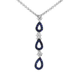 Collier en argent rhodié, oxydes de zirconium