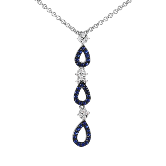 Collier en argent rhodié, oxydes de zirconium