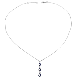 Collier en argent rhodié, oxydes de zirconium