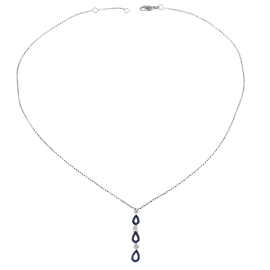 Collier en argent rhodié, oxydes de zirconium