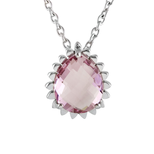 Collier en argent rhodié améthyste