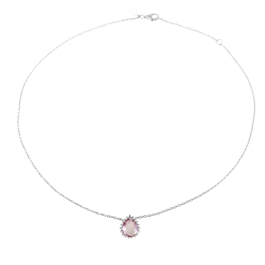 Collier en argent rhodié améthyste