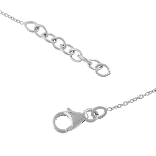 Collier en argent rhodié, pierre de lune