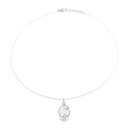 Collier en argent rhodié, pierre de lune