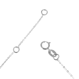 Collier en argent rhodié, perle de culture et oxydes de zirconium