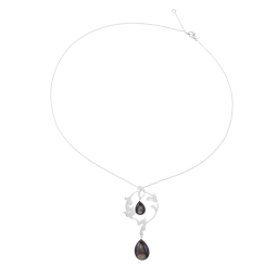Collier en argent rhodié et gouttes nacre