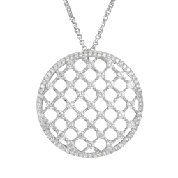 Collier en argent rhodié et oxydes de zirconium