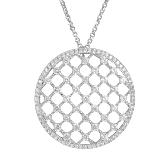 Collier en argent rhodié et oxydes de zirconium