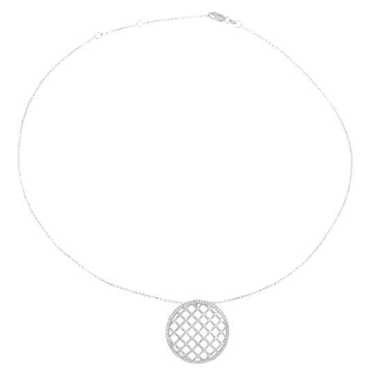 Collier en argent rhodié et oxydes de zirconium