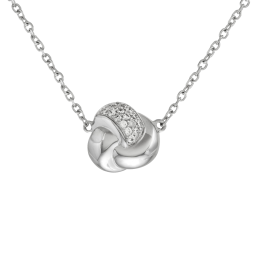 Collier en argent rhodié et oxydes de zirconium