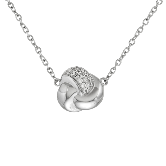 Collier en argent rhodié et oxydes de zirconium