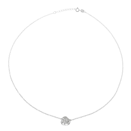 Collier en argent rhodié et oxydes de zirconium