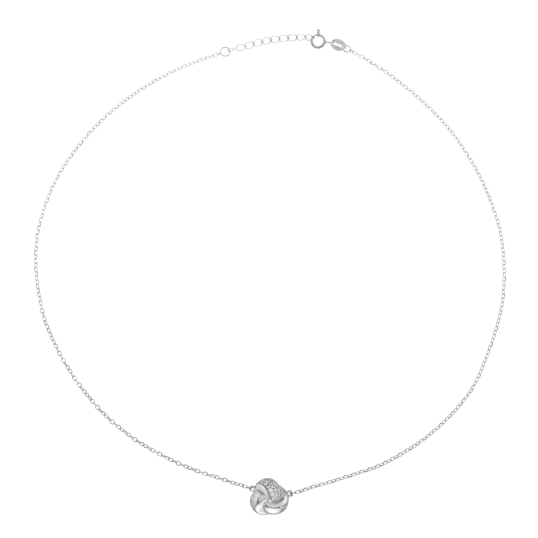 Collier en argent rhodié et oxydes de zirconium