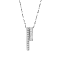 Collier en argent rhodié et oxydes de zirconium