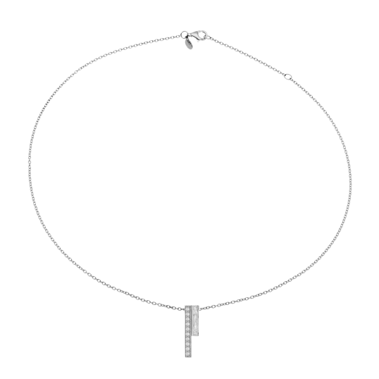 Collier en argent rhodié et oxydes de zirconium