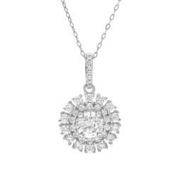 Collier en argent rhodié et oxydes de zirconium