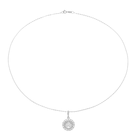 Collier en argent rhodié et oxydes de zirconium