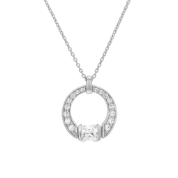Collier en argent rhodié et oxydes de zirconium