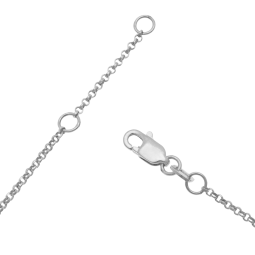 Collier en argent rhodié, oxydes de zirconium blancs et bleus