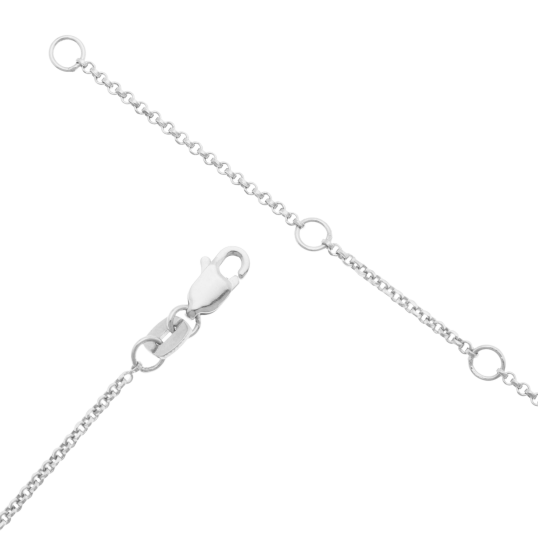 Collier en argent rhodié et doré, oxydes de zirconium