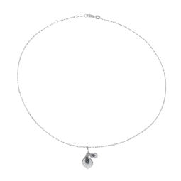 Collier en argent rhodié, oxydes de zirconium bleus et blanc