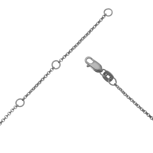 Collier en argent rhodié gris anthracite, oxydes de zirconium