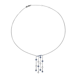 Collier en argent rhodié gris anthracite, oxydes de zirconium