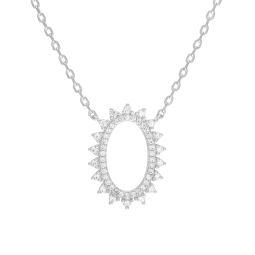 Collier en argent rhodié et oxydes de zirconium