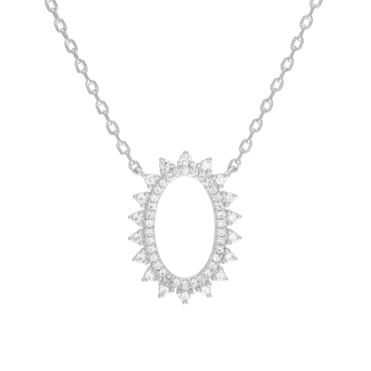 Collier en argent rhodié et oxydes de zirconium