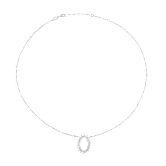 Collier en argent rhodié et oxydes de zirconium