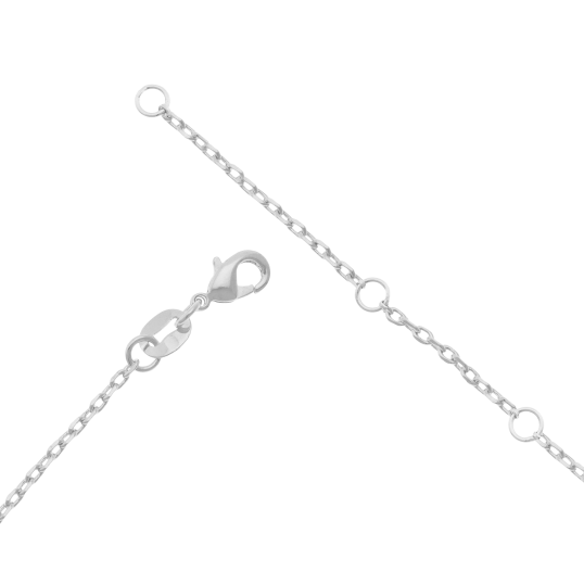 Collier en argent rhodié et oxydes de zirconium