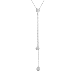 Collier en argent rhodié et oxydes de zirconium