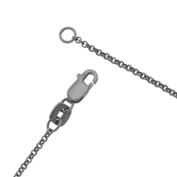 Collier en argent rhodié noir, camée résine et oxydes de zirconium