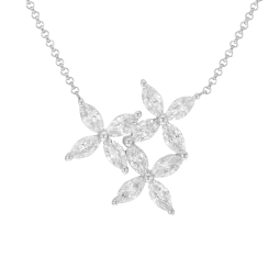 Collier en argent rhodié et oxydes de zirconium