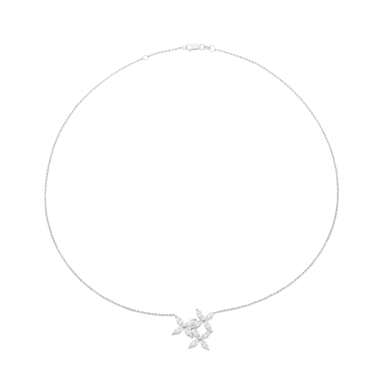 Collier en argent rhodié et oxydes de zirconium