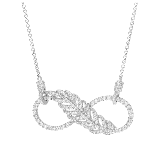 Collier en argent rhodié et oxydes de zirconium, infini