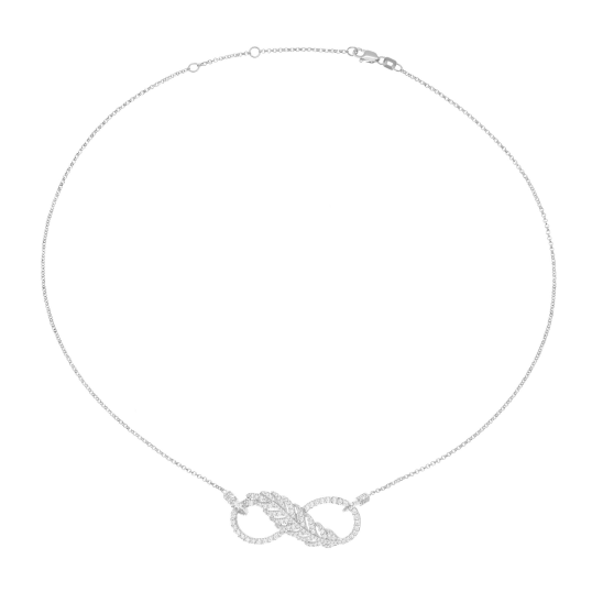 Collier en argent rhodié et oxydes de zirconium, infini