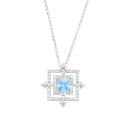 Collier en argent rhodié et oxydes de zirconium